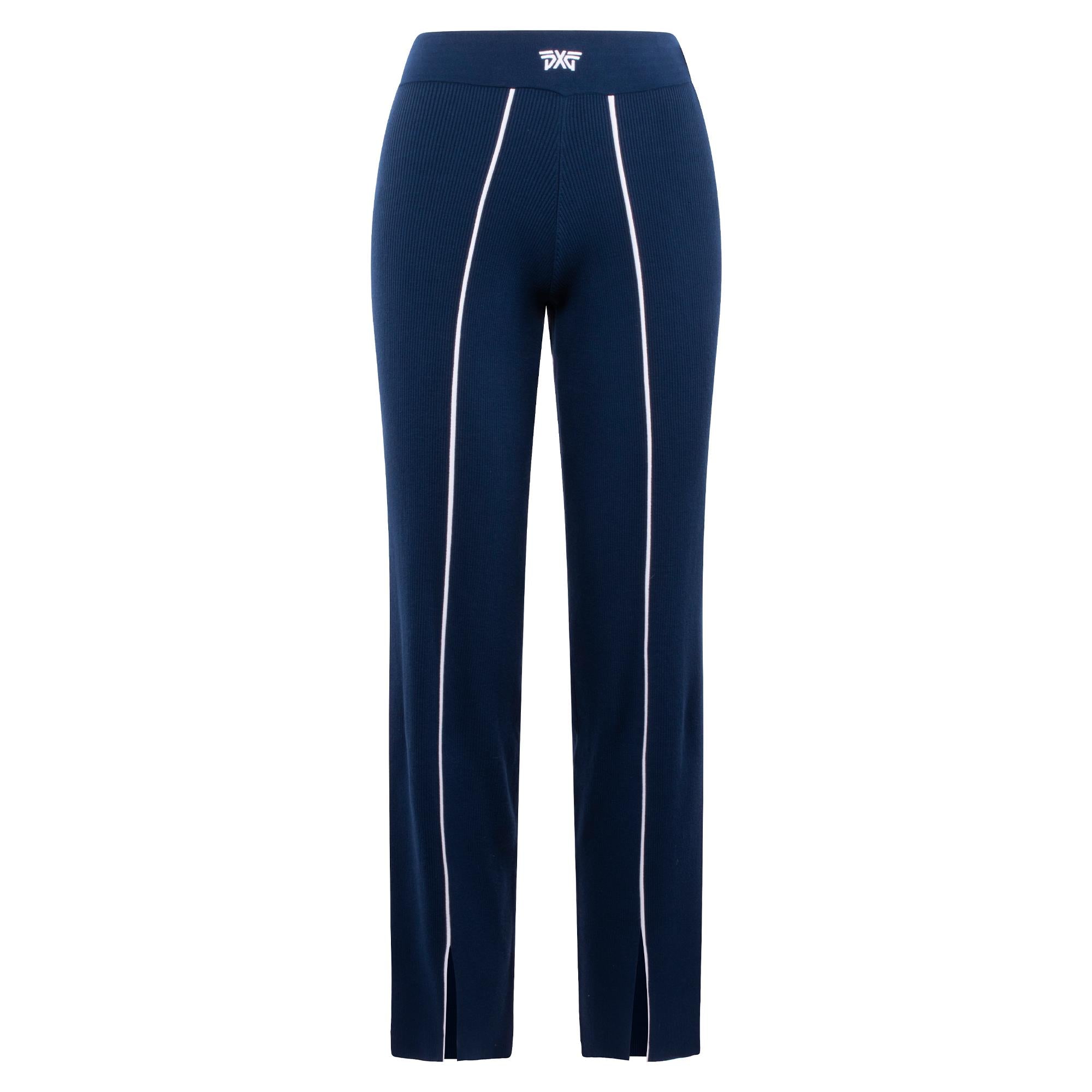 Front view of PXG Contrast Seam Ladies Golf Pants in navy
